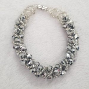 *5/35* Gray Crystal Beaded Wedding Bracelet